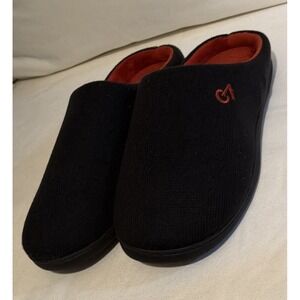 VeraCosy Mens Shoe Size 13-14 Black/Red Two Tone Memory Foam Slippers